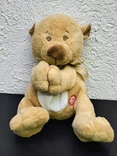 Oso De Peluche Con Moño Musical Funcionando Usado Marrón Claro