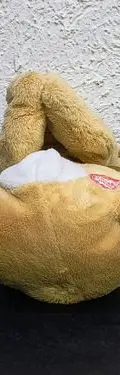 Oso De Peluche Con Moño Musical Funcionando Usado Marrón Claro — Coleccionables vintage, años 90s (foto 5)