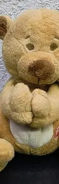 Oso De Peluche Con Moño Musical Funcionando Usado Marrón Claro — Coleccionables vintage, años 90s (foto 8)