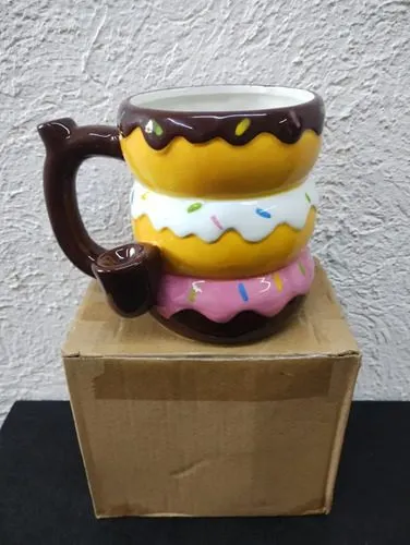 Taza Para Café En Forma De Donas Colores Smok Asar Y Tostar  Cafe Amarillo Rosa Taza Donas Colores