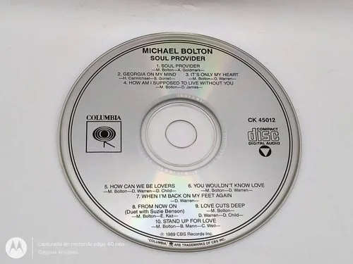 Cd Michael Bolton - Soul Provider 1989 Cbs Solo Disco Orig Estándar — Audio vintage, años 80s