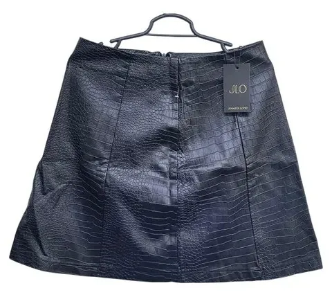 Falda Vinipiel Marca Jlo Talla 7 Tipo Cocodrilo Cintura Alta Negro Vinipiel Tipo Cocodrilo 7 Mx