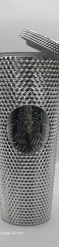 Vaso Starbucks Geometrico Plateado/silver Studded Usado Plateado