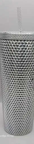 Vaso Starbucks Geometrico Plateado/silver Studded Usado Plateado