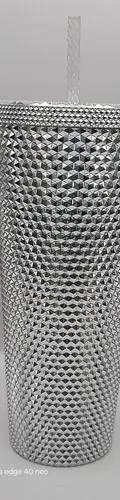 Vaso Starbucks Geometrico Plateado/silver Studded Usado Plateado