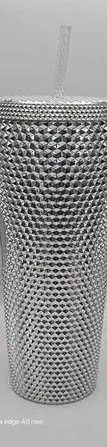 Vaso Starbucks Geometrico Plateado/silver Studded Usado Plateado