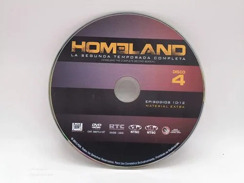 Dvd Homeland - Segunda Temporada Disco 4 Solo Disco Original — Video vintage, años NOW