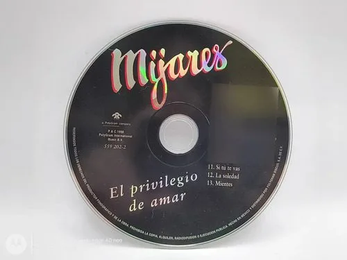 Cd Mijares El Privilegio De Amar 1998 Polygram Solo Disco Estándar — Audio vintage, años 90s