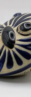 Escultura Búho Artesanal D Arcilla Souvenir Guadalajara 11cm Azul — Decoración vintage (foto 6)