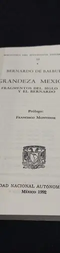 Grandeza Mexicana Bernardo De Balbuena No 23 Unam Año 1992 — Coleccionables vintage, años 90s (foto 4)