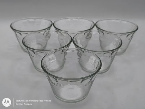 Juego De Moldes Gelatineros Flaneros De Vidrio Vintage 6pz Transparente — Decoración vintage