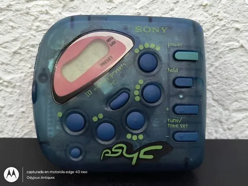 Radio Sony Psyc Am/fm Y Reloj Srf-psy04 Vintage De Colección Azul Petróleo — Audio vintage, años 90s
