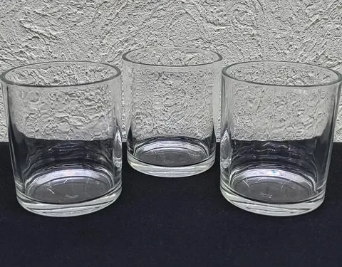 Set Vasos Old Fashion Cilíndricos Cristal 80's Vintage 250ml Transparente