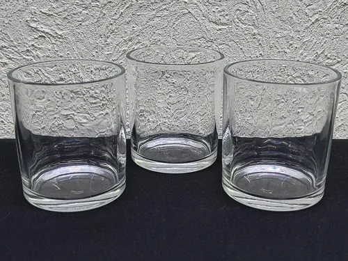 Set Vasos Old Fashion Cilíndricos Cristal 80's Vintage 250ml Transparente — Coleccionables vintage, años 80s