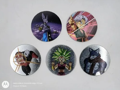 Tazos Dragon Ball Super Año 2019 #11 #18 #86 #91 #95 5-pack — Coleccionables vintage, años NOW
