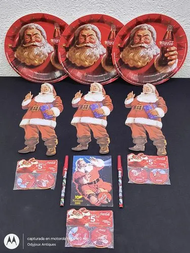 Lote Coleccionables Navideños Coca Cola Santa Claus 12-pack