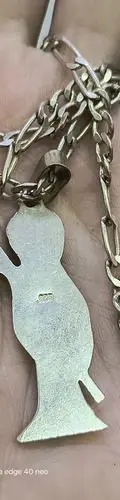 Cadena Tipo Cartier Dije Santa Muerte Latón Con Baño D Plata Plateado — Coleccionables vintage (foto 3)