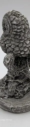 Estatua Figura Artesanal Animal Búho En Rama De Yeso 11.7cm Gris — Decoración vintage (foto 4)