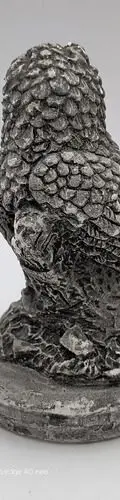 Estatua Figura Artesanal Animal Búho En Rama De Yeso 11.7cm Gris — Decoración vintage (foto 5)