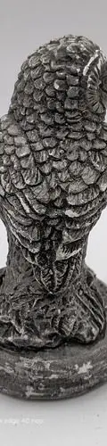 Estatua Figura Artesanal Animal Búho En Rama De Yeso 11.7cm Gris — Decoración vintage (foto 6)