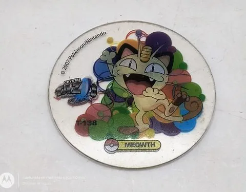 Tazo Pokémon Crystal #t-138 Meowth Año 2007 Original