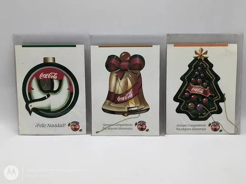 Decorines Coca Cola Colección Esferas Cartón Lote 3pz 90's — Coleccionables vintage, años 90s