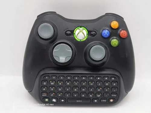 Control Xbox 360 Negro Con Teclado Original Usado Negro