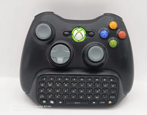 Control Xbox 360 Negro Con Teclado Original Usado Negro