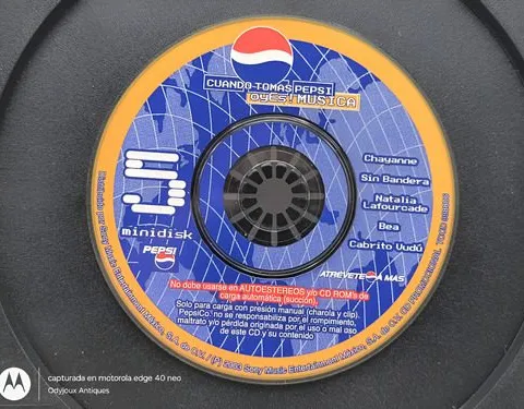 Minidisk Promocional Pepsi  #5 Año 2003 Retro Solo Disco