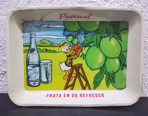 Mini Charola Metálica Pascual Refresco Limón Vintage 80's Multicolor