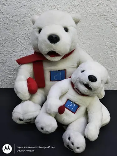 Peluches Osos Polar Papa Hijo Coca Cola Tesoro De La Navidad Blanco