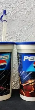 Vasos Tapa Pepsilindros Pepsi Star Wars Trilogía 1997 4 Pack Blanco Con Azul — Coleccionables vintage, años 90s (foto 4)