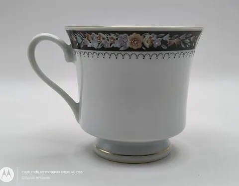 Taza De Te Porcelana Fina China Remington Vintage 1960 Blanco Taza De Te Porcelana Fina China Remington Vintage 1960
