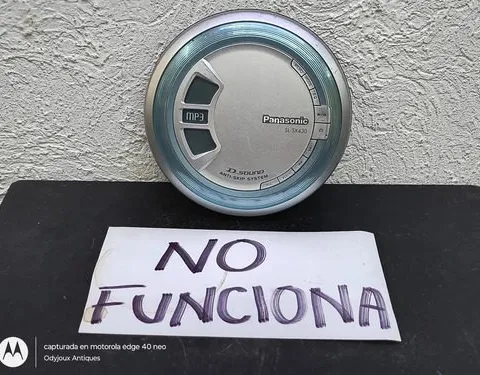 Discman Panasonic Sl-sx430 Cd/mp3 Retro No Funciona Para Pz Plateado Con Azul
