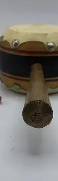 Tamborcito Giratorio Artesanal De Madera Juguete Antiguo Marrón Claro — Coleccionables vintage (foto 4)