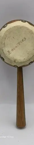 Tamborcito Giratorio Artesanal De Madera Juguete Antiguo Marrón Claro — Coleccionables vintage (foto 7)