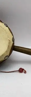 Tamborcito Giratorio Artesanal De Madera Juguete Antiguo Marrón Claro — Coleccionables vintage (foto 9)