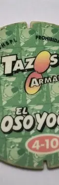 Tazo Armable El Oso Yogui #4 1995 Sabritas Vintage Original — Coleccionables vintage, años 90s (foto 4)