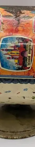 Alcancía Lámina Pato Donald Antigua Disney Monte De Piedad Antigua Alcancía Lámina Pato Donald Disney Monte De Piedad Azul Acero