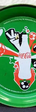 Mini Charola Coleccionable Coca Cola Mundial 2010 Portavasos — Decoración vintage, años NOW