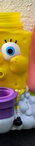 Vaso Bob Esponja Y Patricio Burbujas 2003 Viacom Original Amarillo Y Rosa — Coleccionables vintage, años NOW