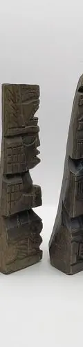 Esculturas Tótem Dioses Mayas En Madera Vintage 4-pack 17cm Chocolate — Decoración vintage (foto 4)
