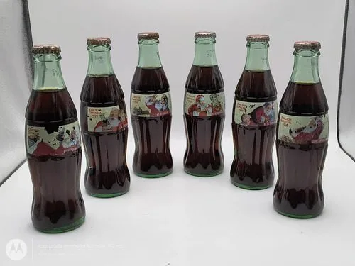 Pack Botellas Coca Cola Navidad Ed Especial 1999 Vintage 6pz Botellas Navidad Coca Cola 1999 — Coleccionables vintage, años 90s