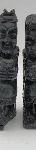 Par D Esculturas Prehispánicas Artesanales Obsidiana Antigua Negro — Coleccionables vintage (foto 2)