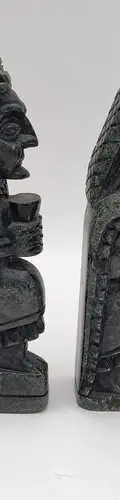 Par D Esculturas Prehispánicas Artesanales Obsidiana Antigua Negro — Coleccionables vintage (foto 3)