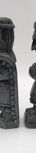 Par D Esculturas Prehispánicas Artesanales Obsidiana Antigua Negro — Coleccionables vintage (foto 5)