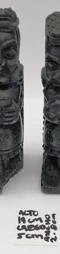 Par D Esculturas Prehispánicas Artesanales Obsidiana Antigua Negro — Coleccionables vintage (foto 10)
