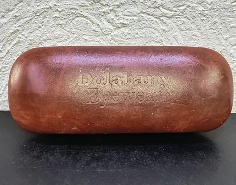 Estuche Rígido Para Lentes Dolabany Eyewear De Piel Original Café