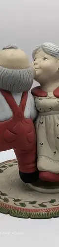 Escultura Musical Señor Y Señora Noel Navidad Bailando Retro Rojo — Decoración vintage, años 80s (foto 4)