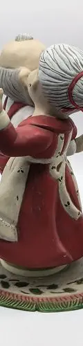 Escultura Musical Señor Y Señora Noel Navidad Bailando Retro Rojo — Decoración vintage, años 80s (foto 5)